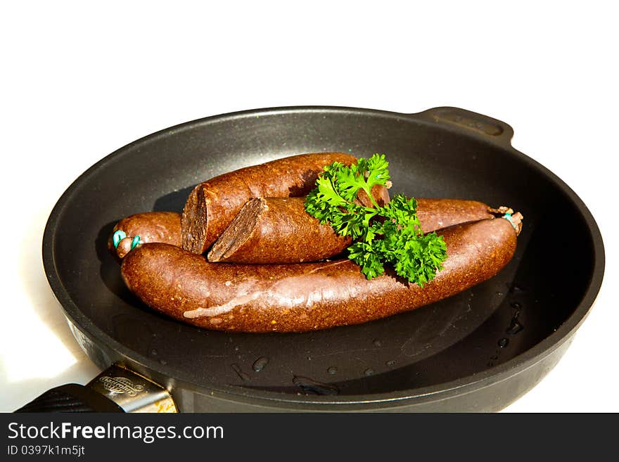 Delicious sausages handmade by the butcher with traditional recipe