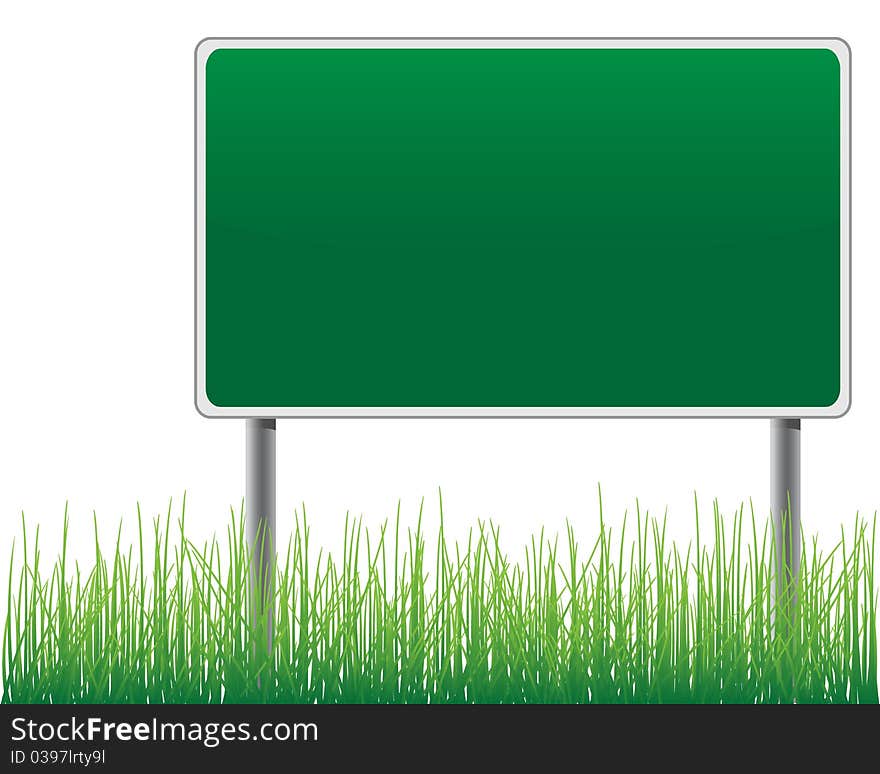 Empty billboard grass below vector. Empty billboard grass below vector.