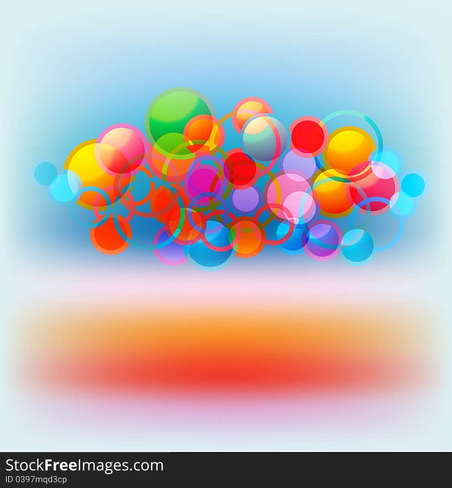 Abstract colorful background with color circles and rings