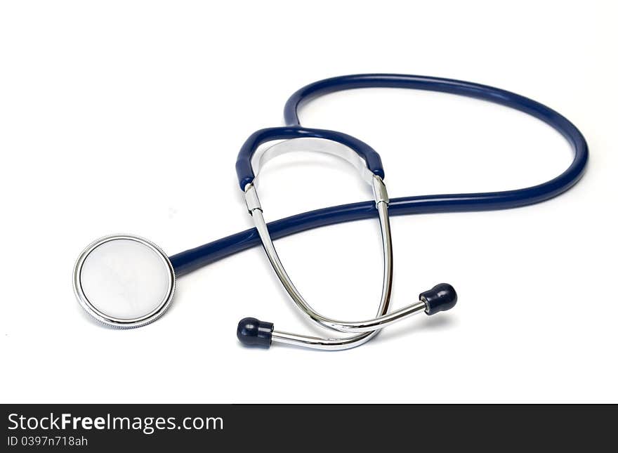 Stethoscope on a white background. Medical instrument. Stethoscope on a white background. Medical instrument.