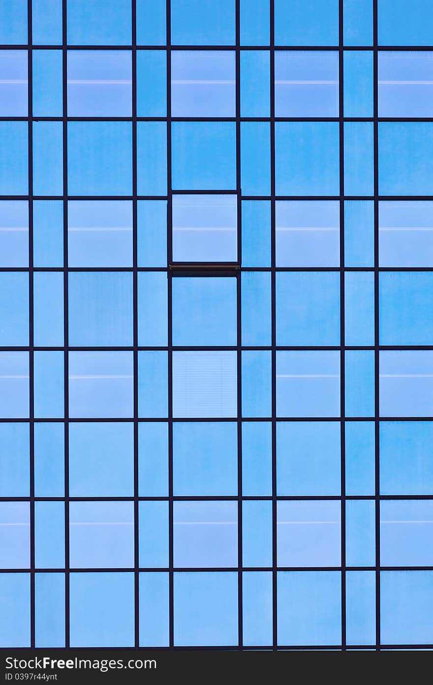 Windows of office buildings