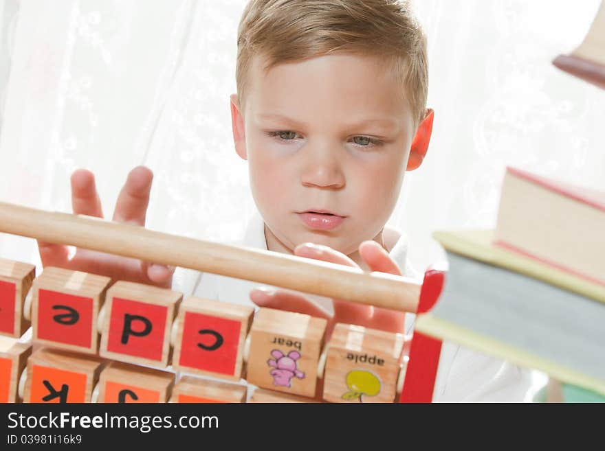 Young boy playing