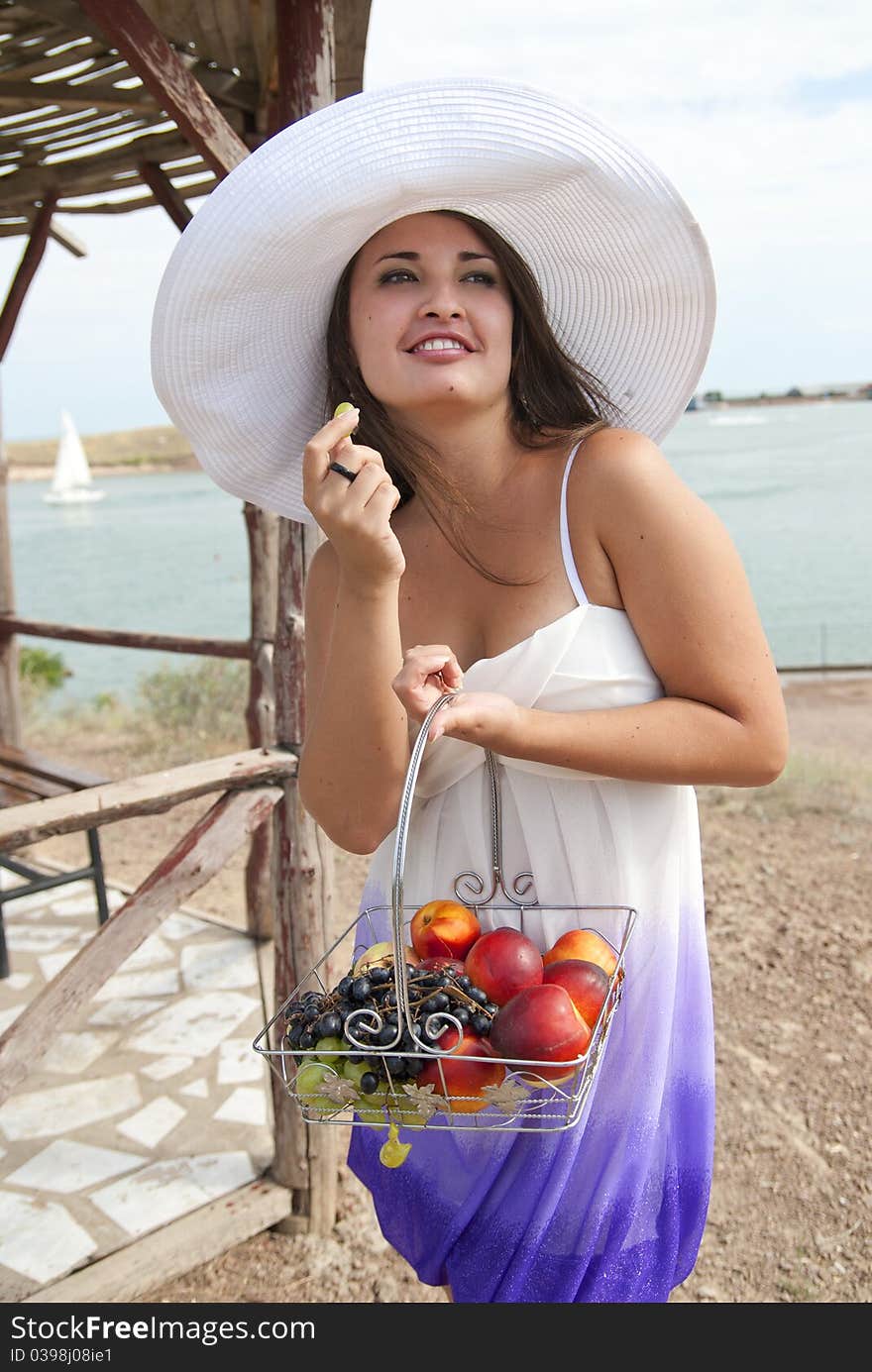 Girl on a seaside holiday