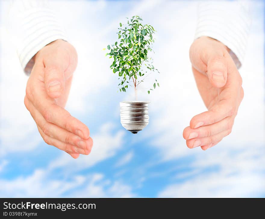 Green energy concept - save green planet