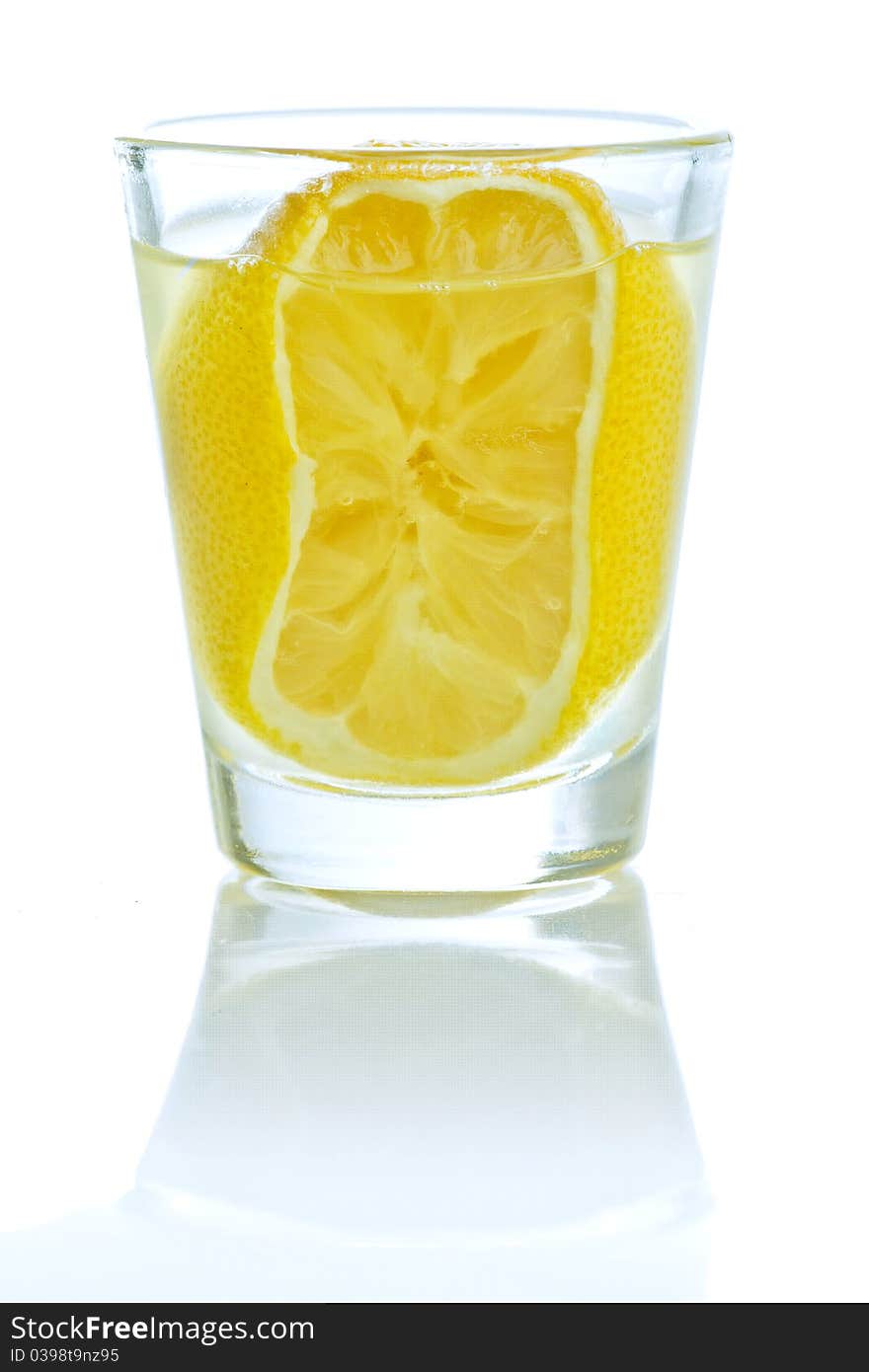 A shot of lemon liqueur