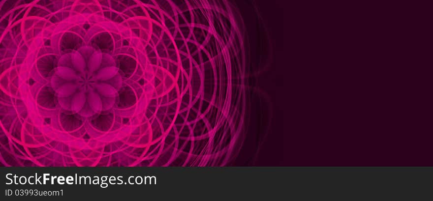 Abstract pink circle on a dark background. Abstract pink circle on a dark background