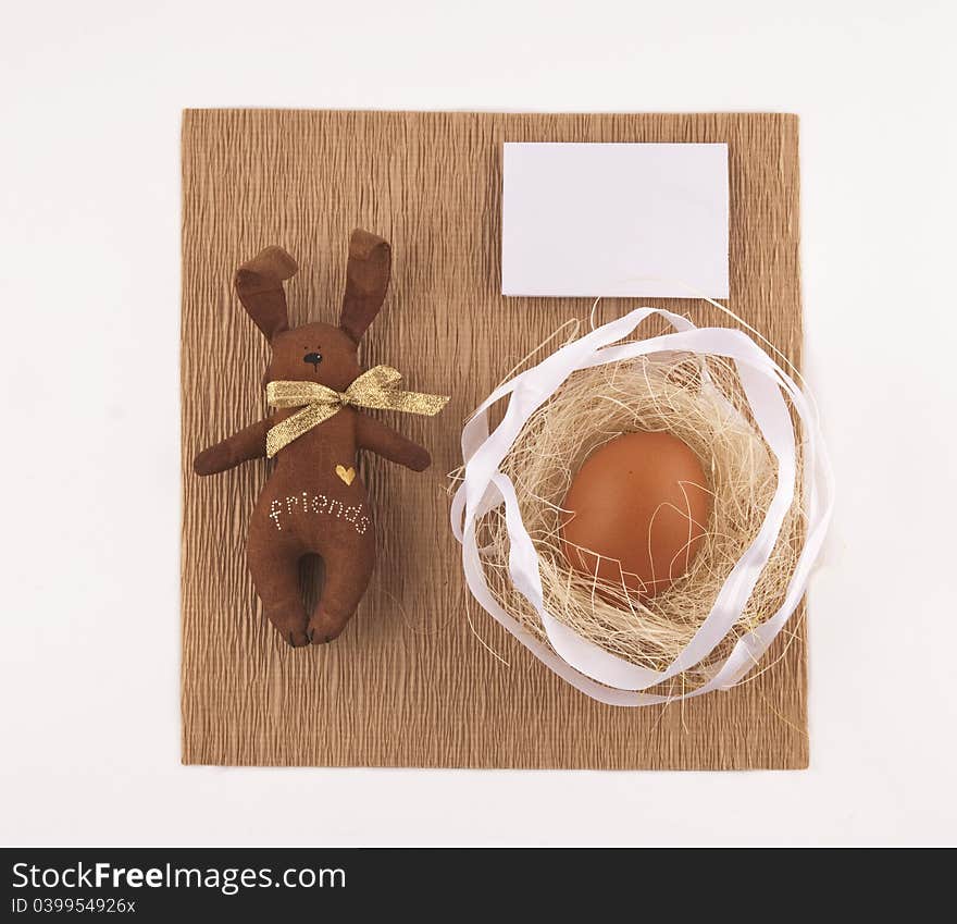 Easter bunny with an envelope and the egg. Easter bunny with an envelope and the egg