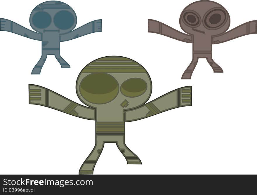 Illustration cartoon alien. Vector. Fun