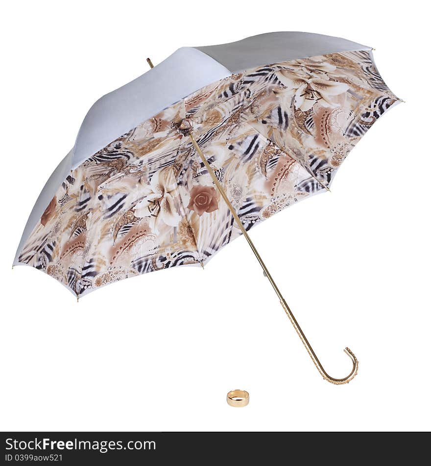 An umbrella on a white background. Isolated.