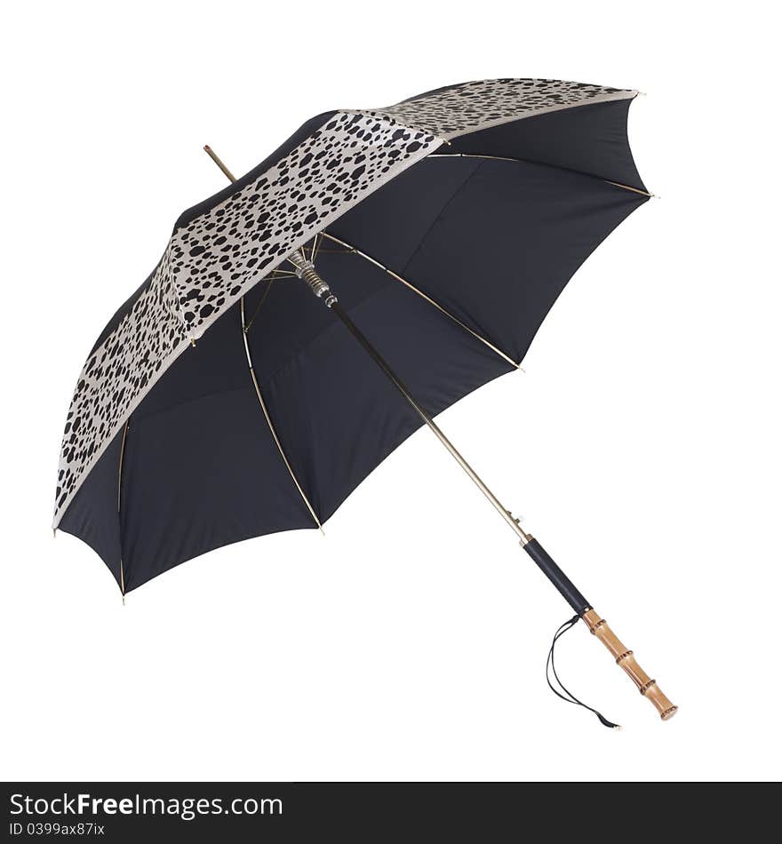 An open umbrella on a white background. Isolated.