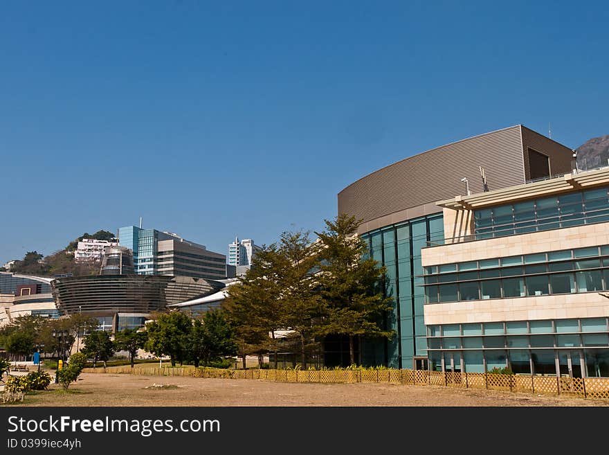 It is modern office building in Hong Kong.