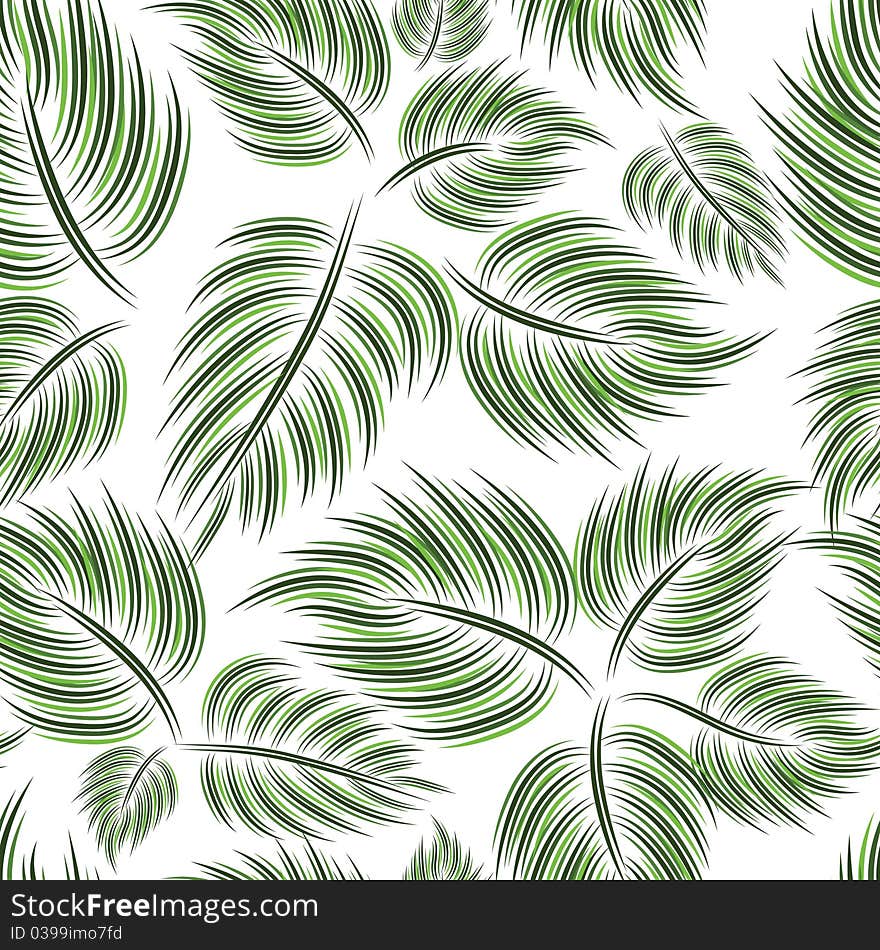 Seamless pattern with green leaf