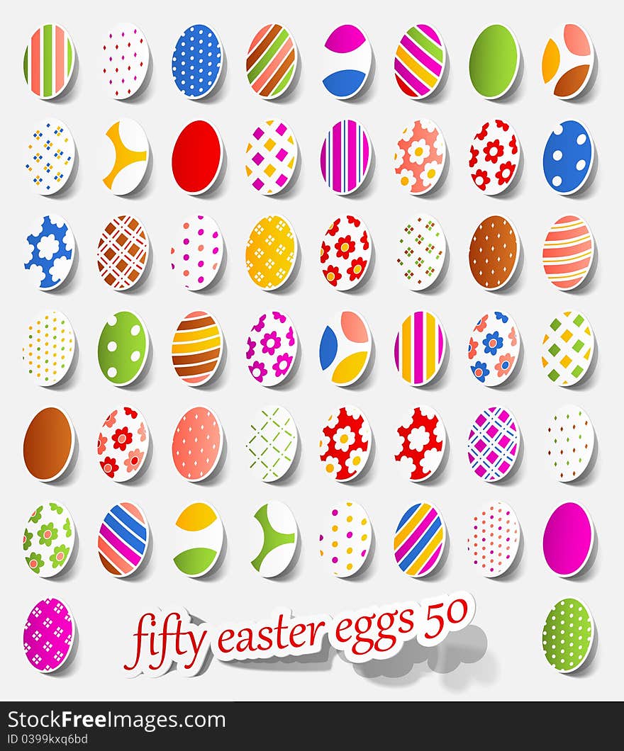 Fifty easter eggs