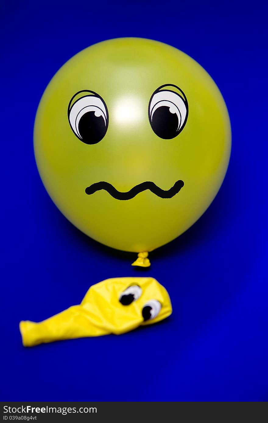 This is a balloon with a face. This is a balloon with a face