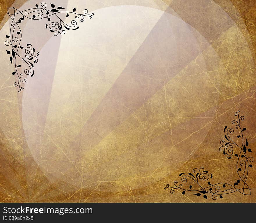 Textural retro background With drawing elements