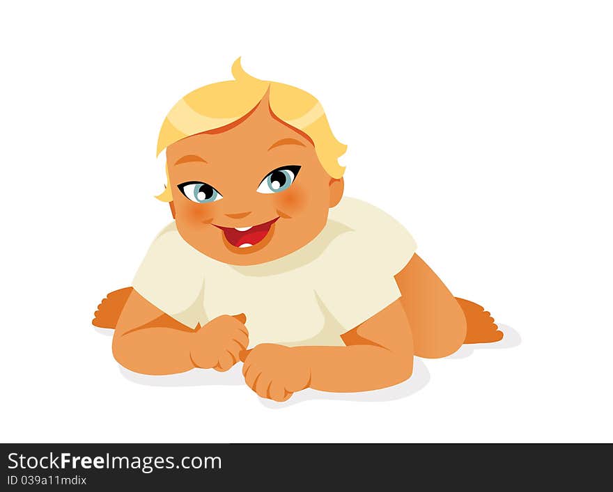 Baby Crawling Vector