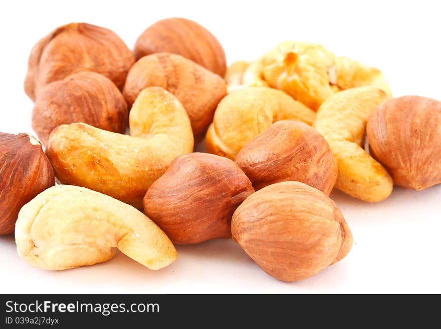 Hazelnuts and cashews