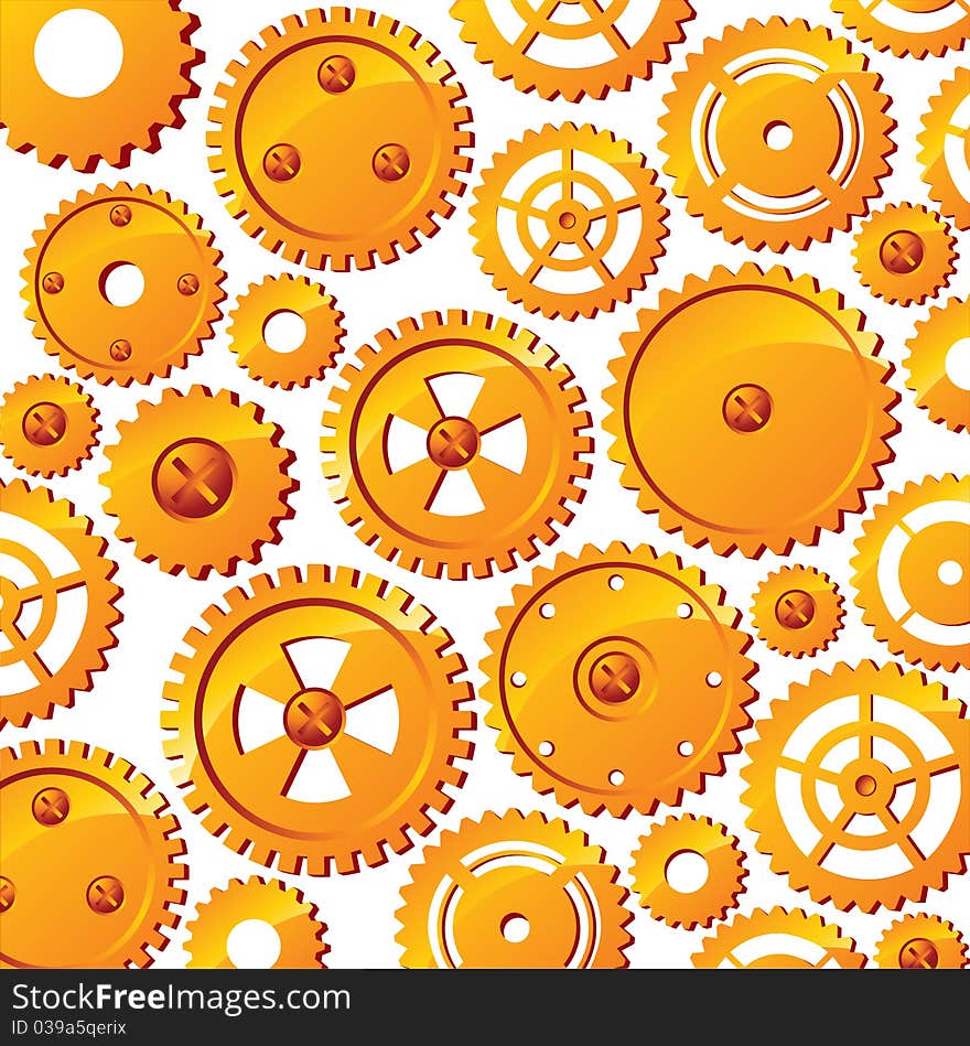 Abstract background with bright mechanism details