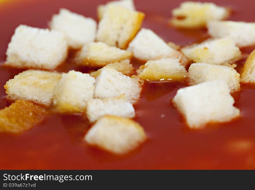 Bowl of delicious tomato soup