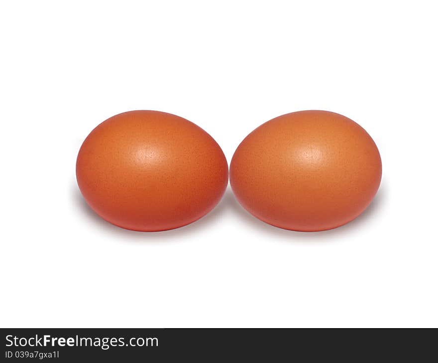 Two easter eggs on a white background