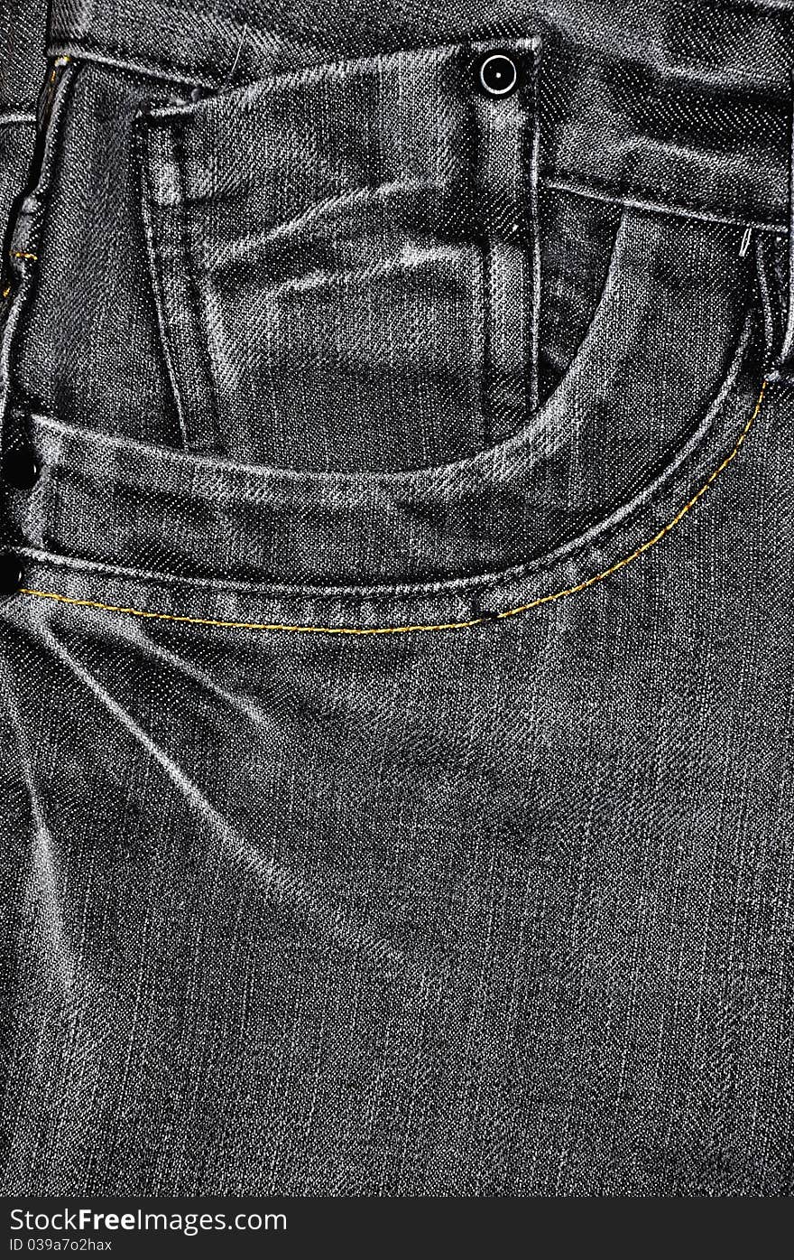 Black jean texture with pocket