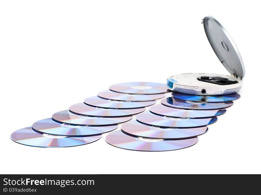 CD-player and CDs.