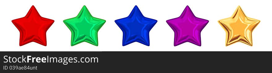 Colorful shiny stars set. Isolated om white background. Colorful shiny stars set. Isolated om white background.