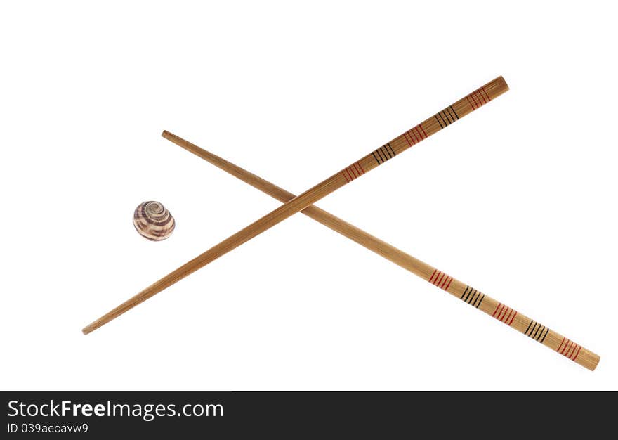 Chopsticks and snail