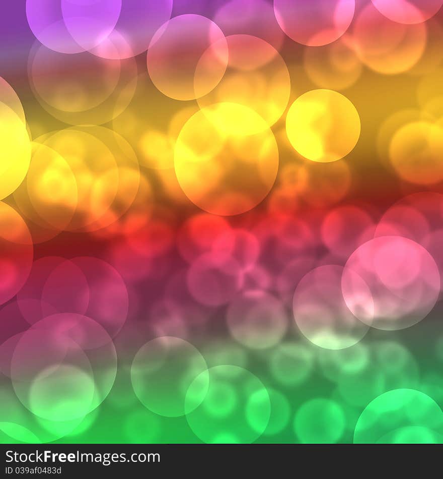 Colorful bokeh background. Ggreen, yellow, purple and red colors.