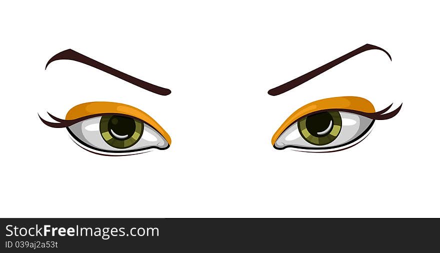 Vector beautiful eyes with golden makeup