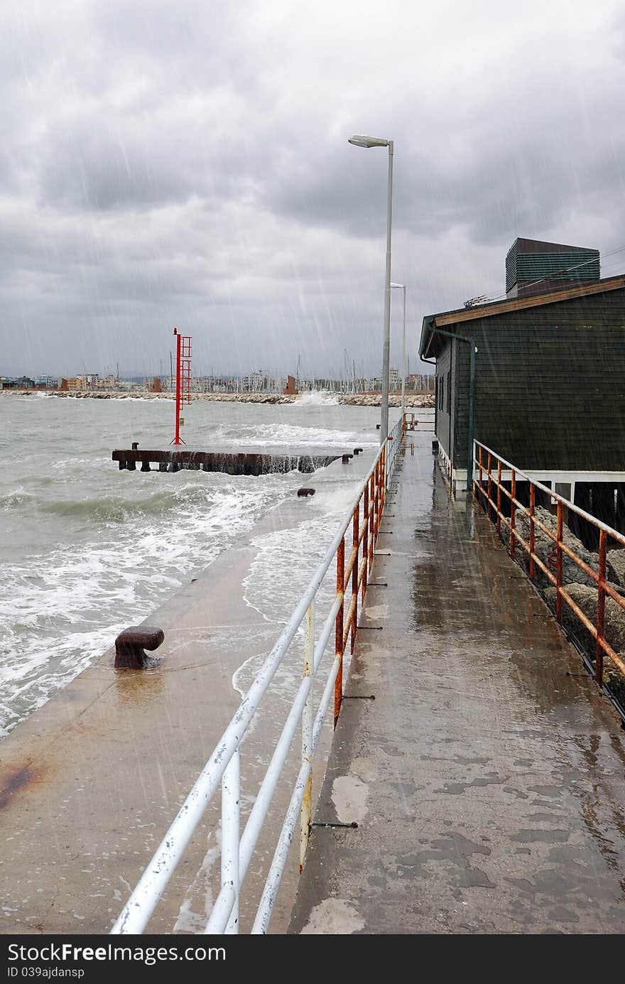 Storm on the pier