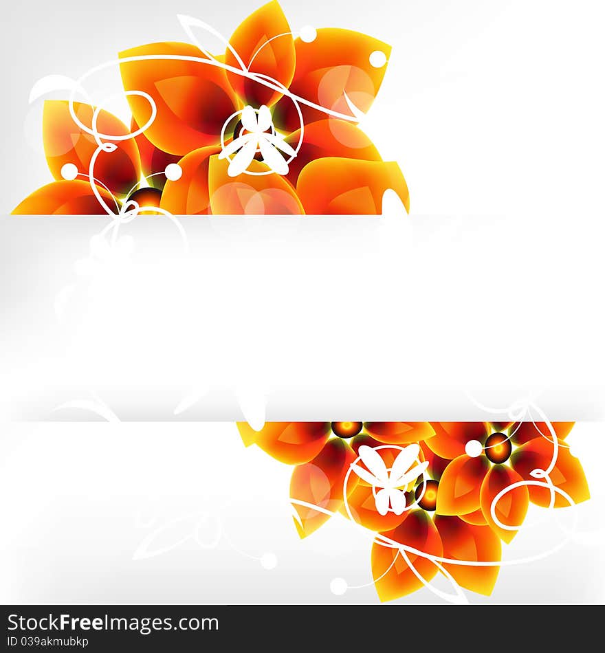 Flower background with a banner, background