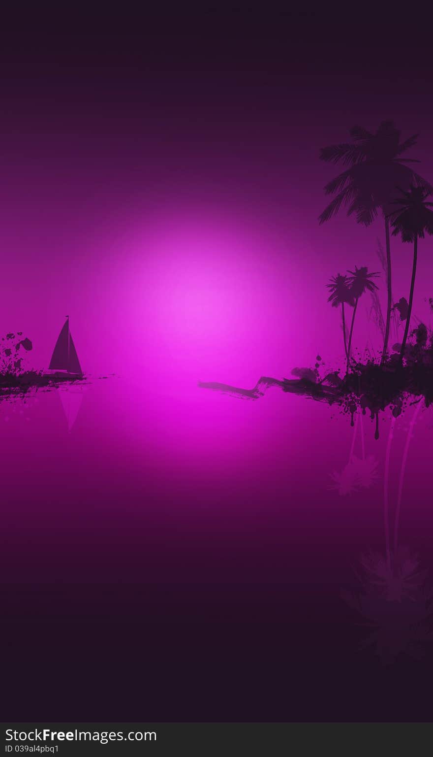 Tropical background with palm tree