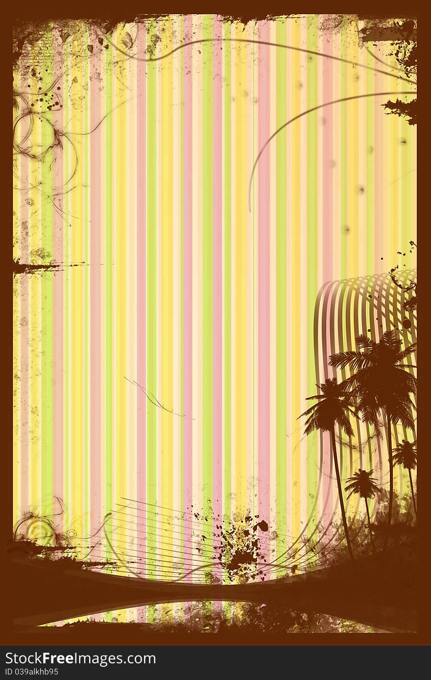 Tropical background with palm tree