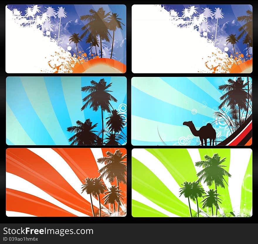 Tropical background with palm tree