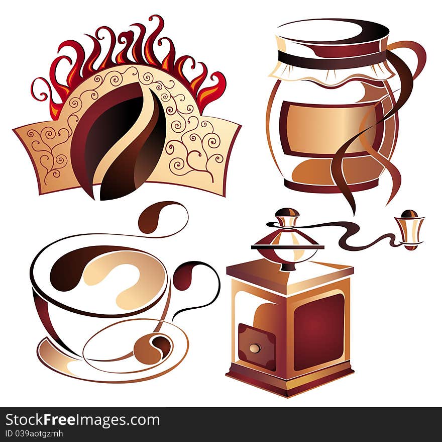 Big SET of Vector coffee,tea elements