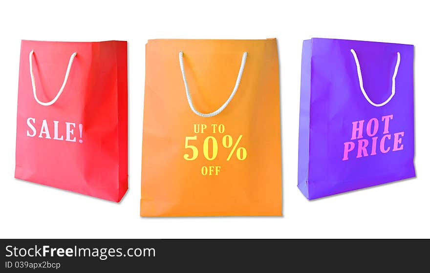 Sale Shopping Bags Isolated