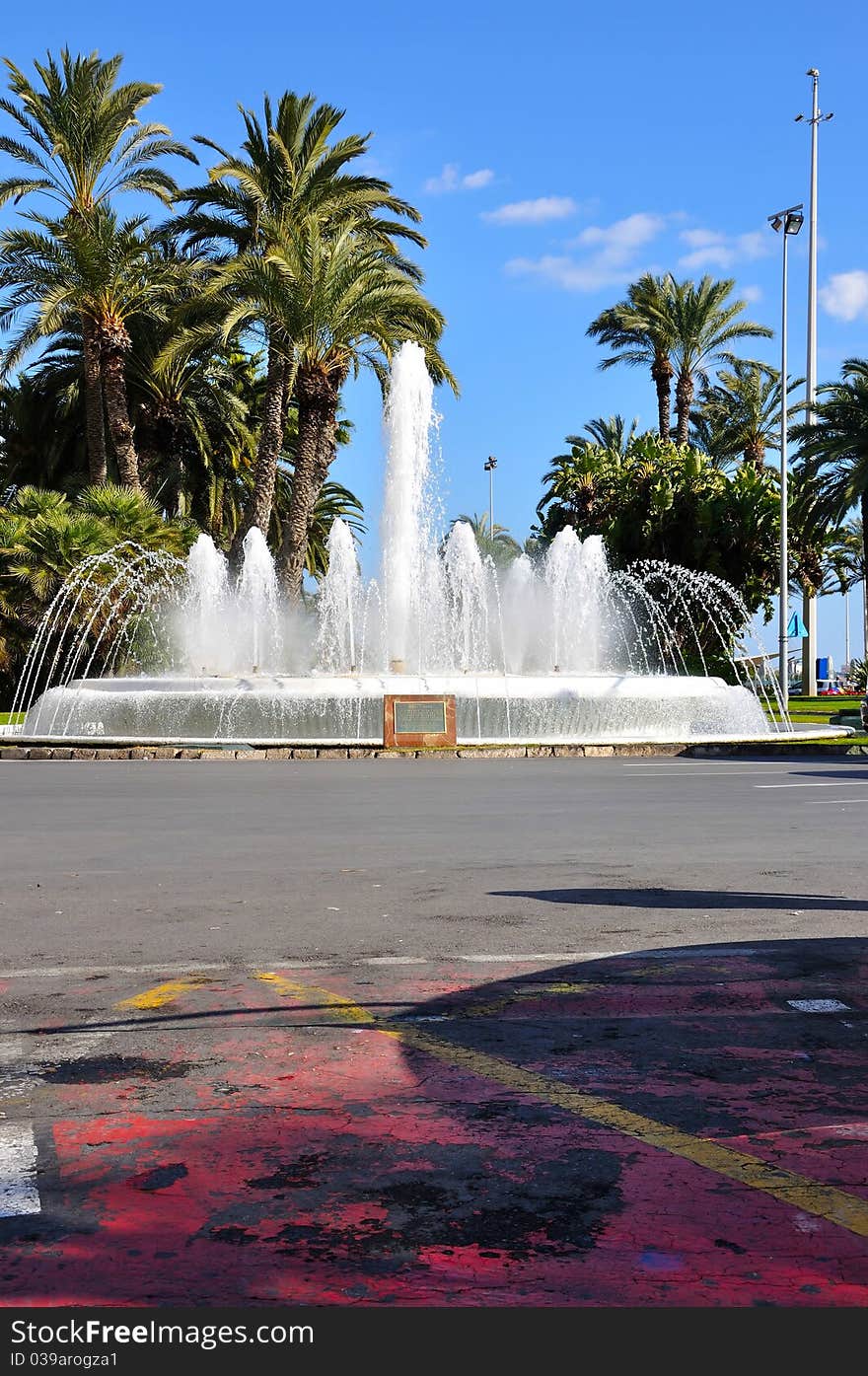 Fountain in summer