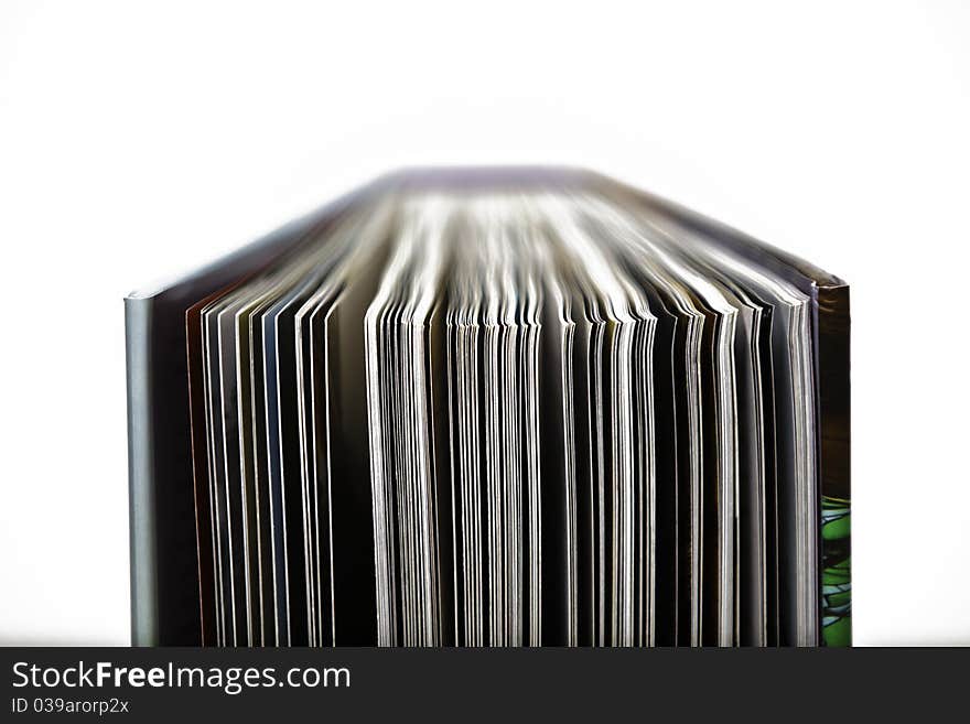 Open standing book on a white background. Open standing book on a white background