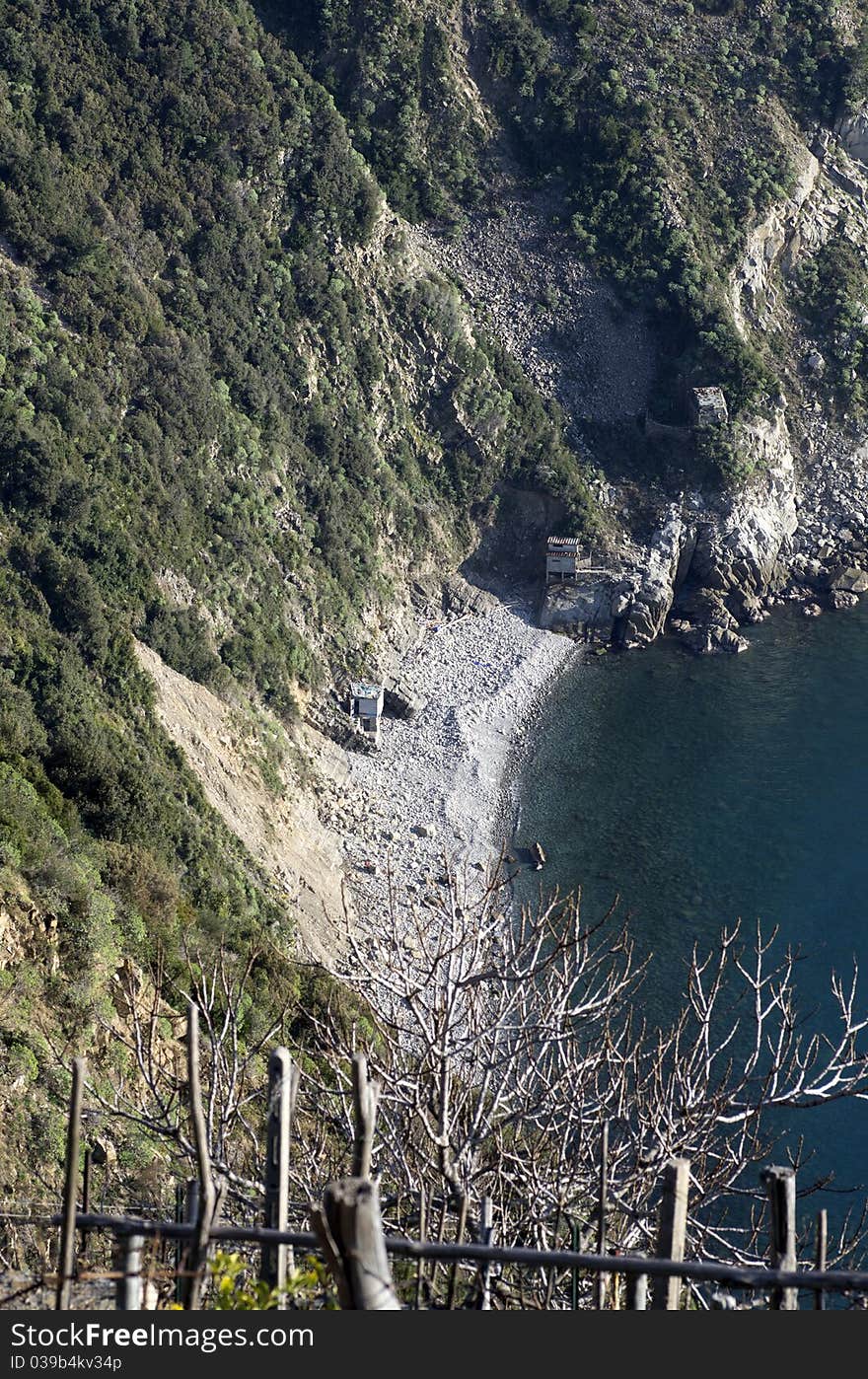 View of monesteroli,little and old village near la spezia,italy