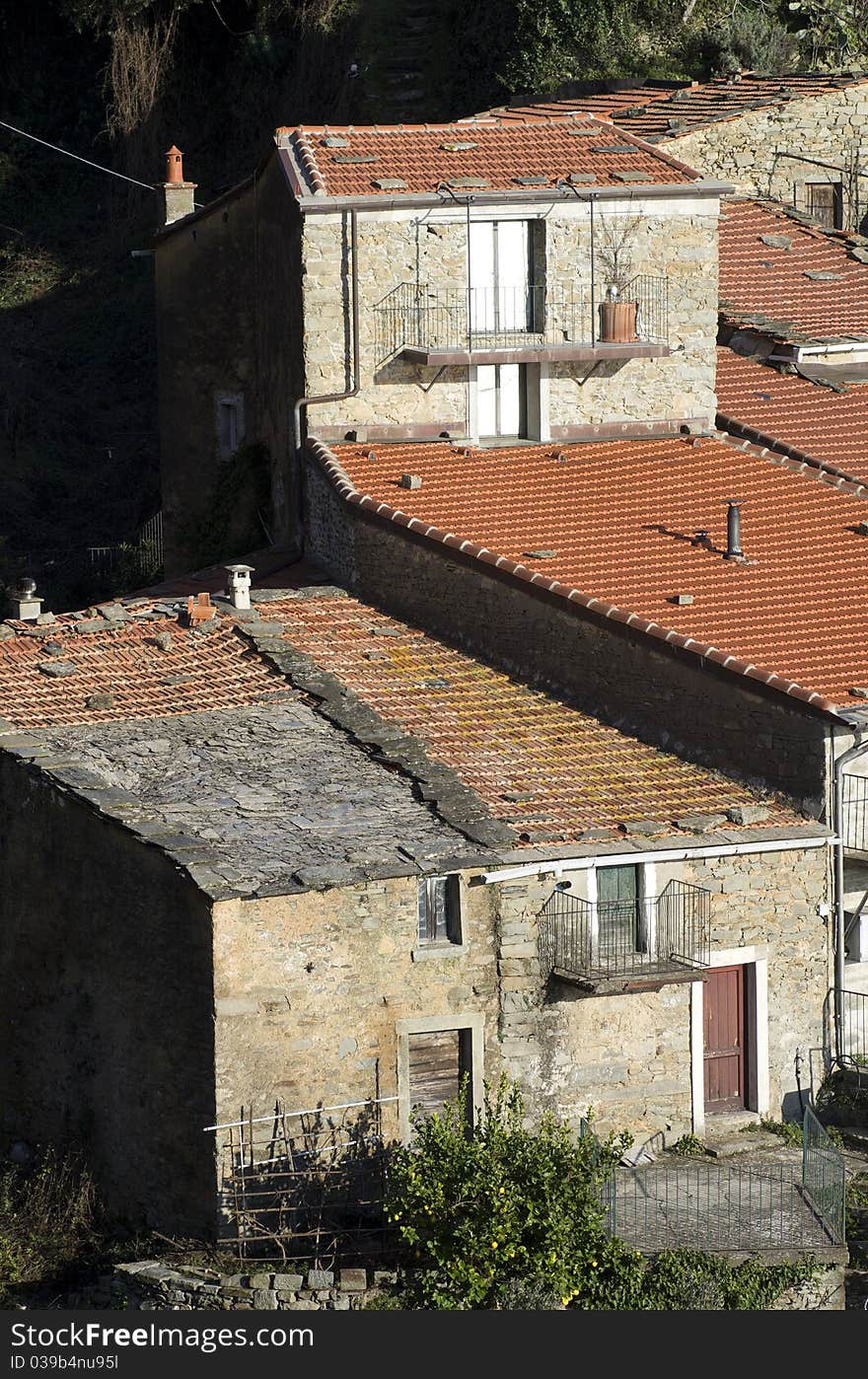 View of monesteroli,little and old village near la spezia,italy