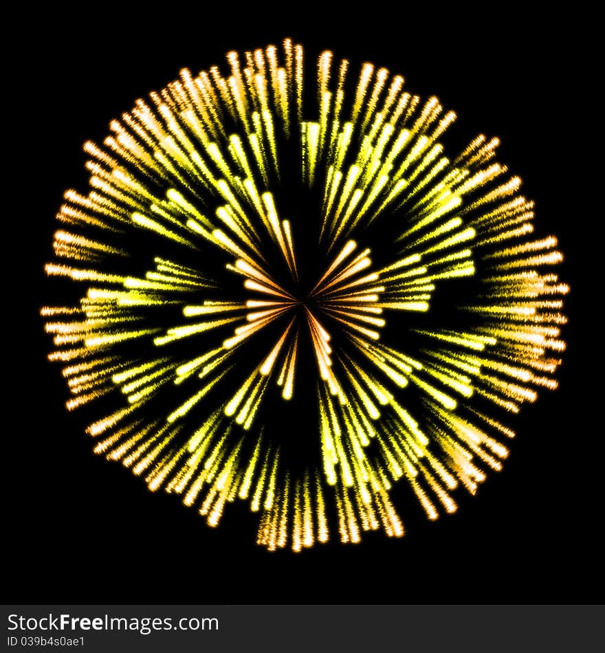 Colored firework created by computer