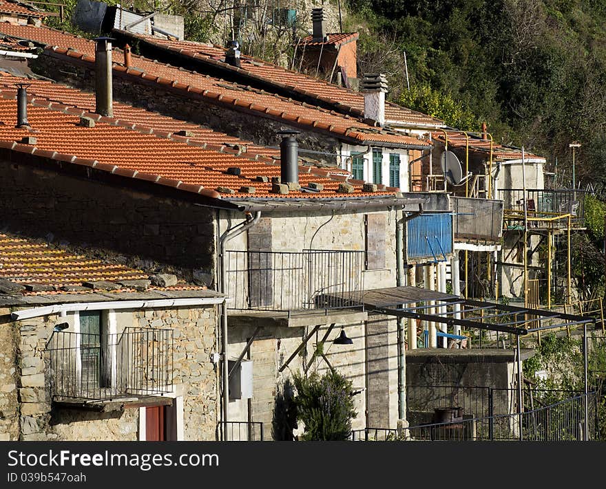 View of monesteroli,little and old village near la spezia,italy