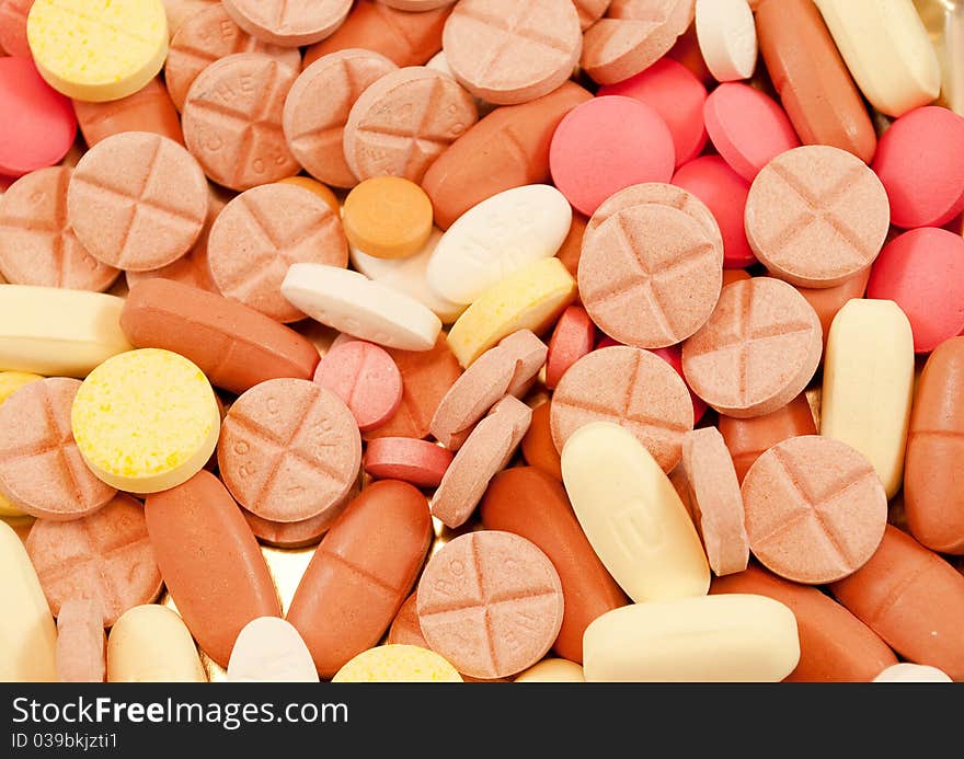 Number of medicinal pills background. Number of medicinal pills background