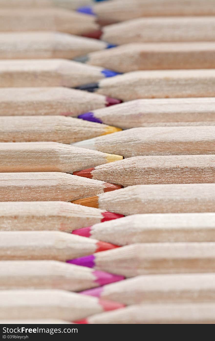 Interlaced Wood Color Pencils Close-Up