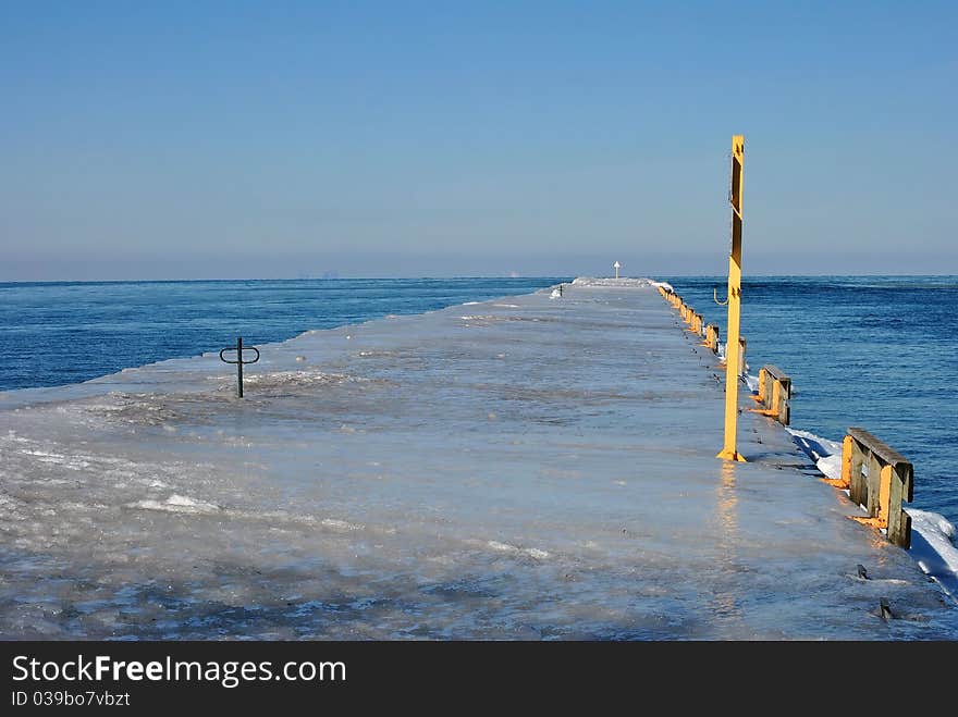 Ice Covered Pier