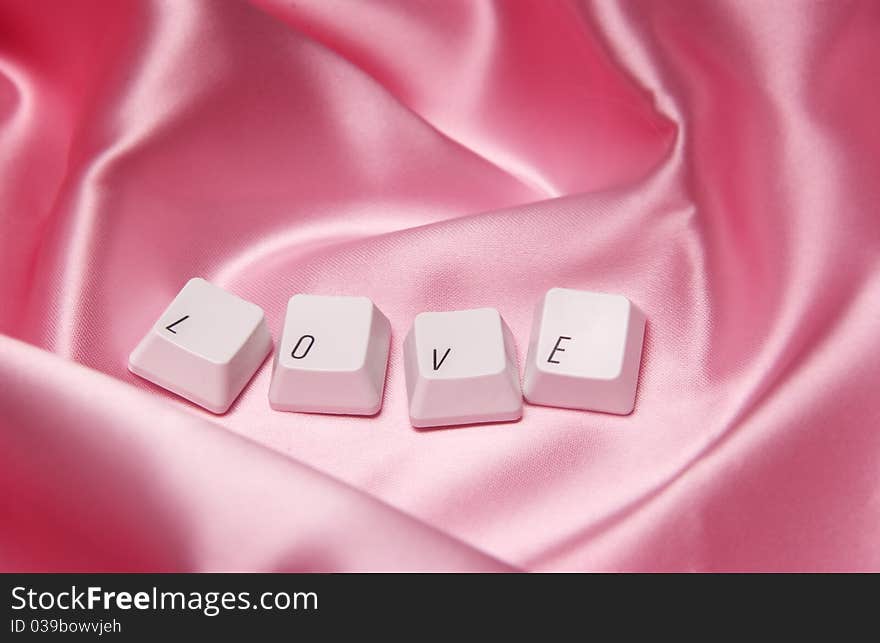 Love spelled out from keyboard keys