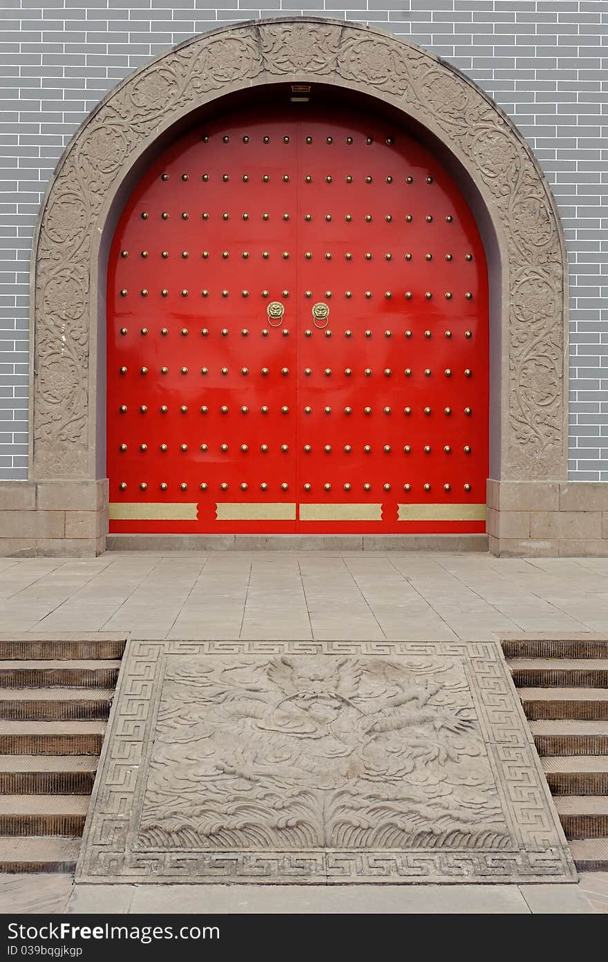 Chinese traditional red grand gate. Chinese traditional red grand gate