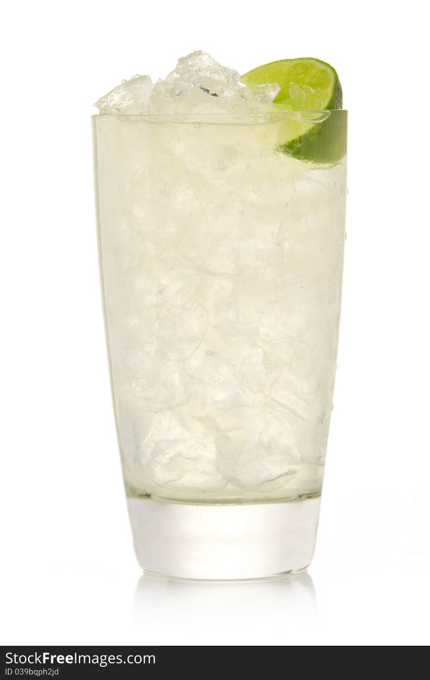 Cocktail with lime and Ice