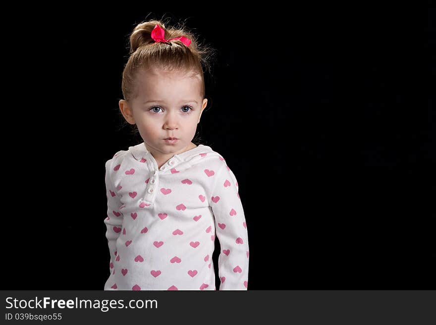 Cute Young Girl With Black Background